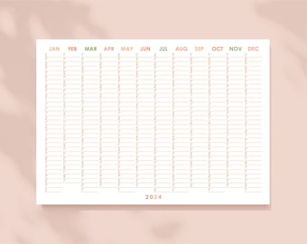 2024 Wall Planner, Year Planner, Large Colourful Planner, Year Wall Calendar, 2024 Colourful Wall Calendar, A0 A1 A2 A3, Christmas 2024 Gift