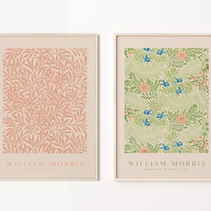 William Morris Print Set, Set of 2, William Morris Poster, Floral Pattern, Exhibition Poster, Wall Print, Wall Decor, Gallery Wall, Decor
