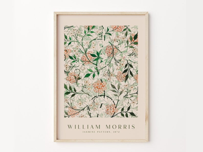 William Morris Print, Morris Exhibition Poster, William Morris Flower Pattern, Vintage Print, William Morris Décor, Wall Prints, Wall Art image 1