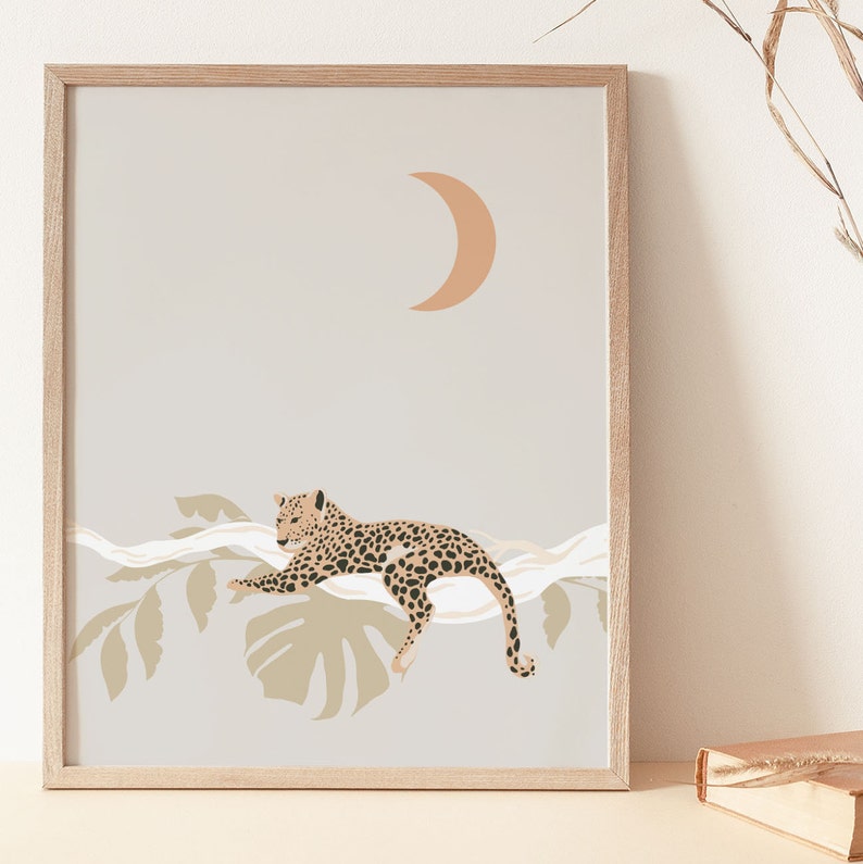 Leopard Wall Art Boho Home Décor Jungle Poster Leopard Art - Etsy UK