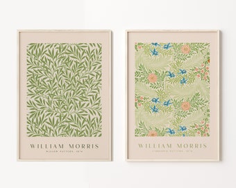 William Morris Print Set, Set of 2, William Morris Poster, Floral Pattern, Exhibition Poster, Wall Print, Wall Decor, Gallery Wall, Decor