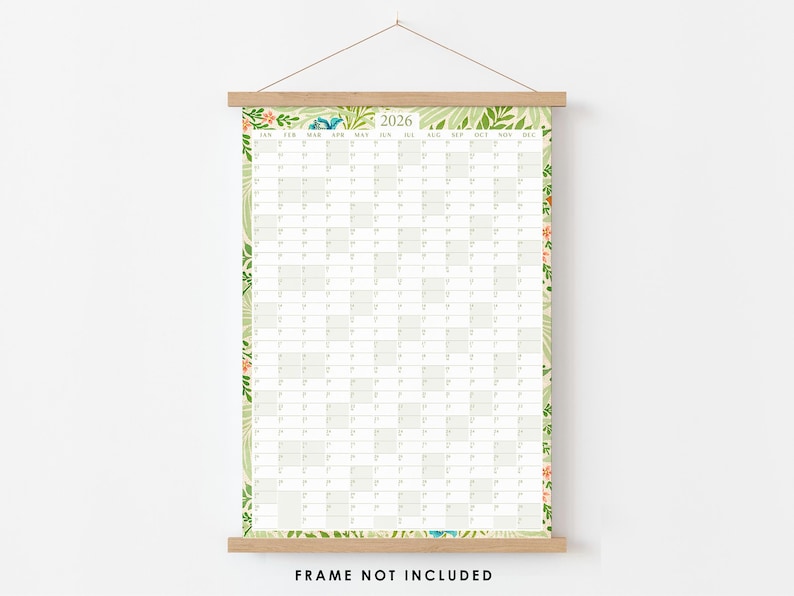 William Morris 2026 Wall Planner, Floral Art Print image 1