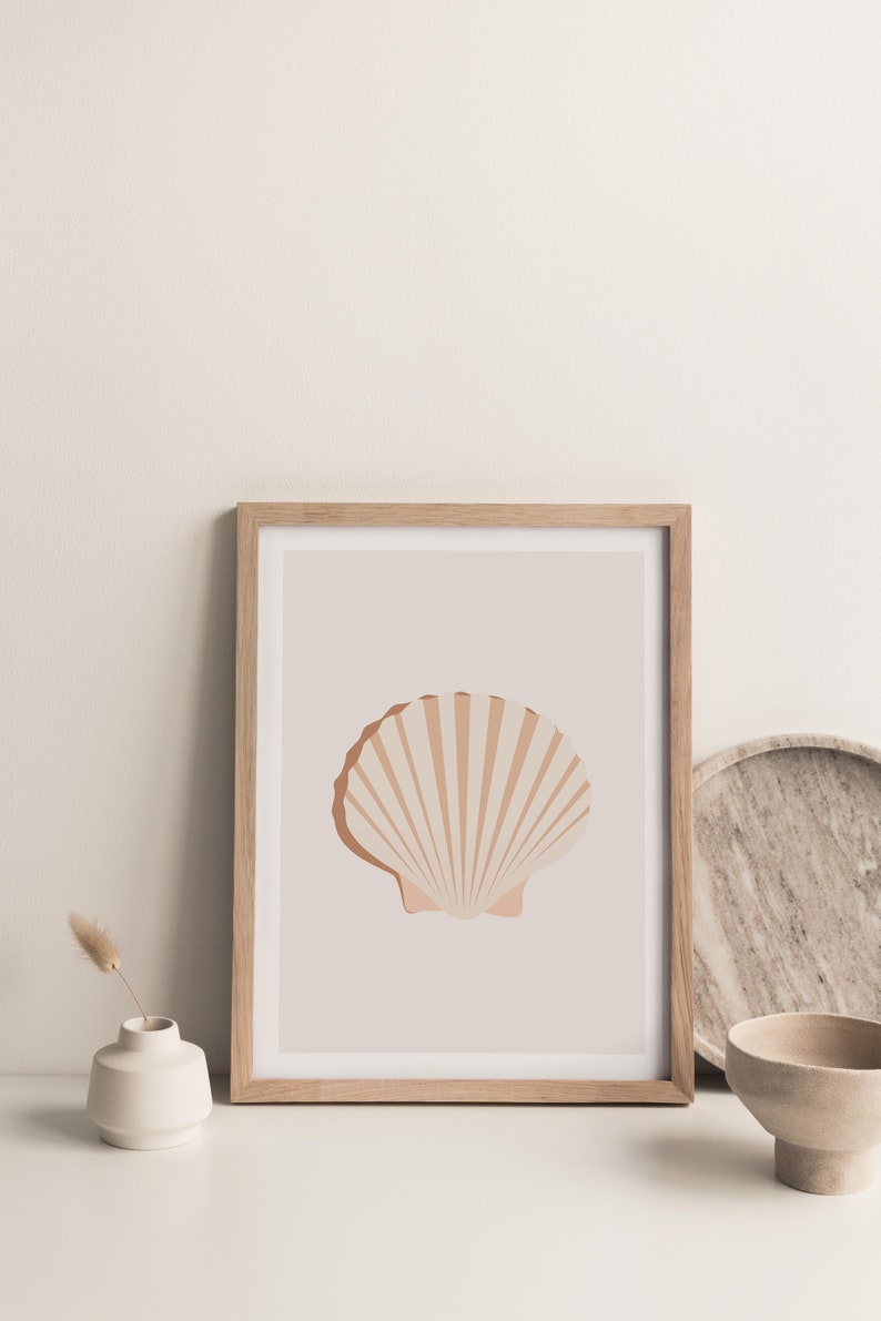 Shell Print Boho Prints Coastal Art Natural Print Boho Etsy UK