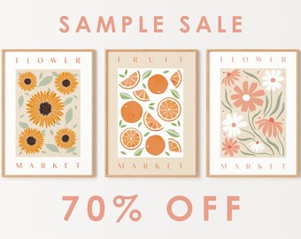 SAMPLE SALE - 70% Off - A3 Wall Prints - Sale - Posters and Prints Wall Prints - Home Decor - Sunflower Print - Orange Print - Daisy Print