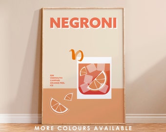 Negroni Print, Cocktail Print, Kitchen Print, Wall Art Print, Kitchen Wall Art, Alcohol Print, Cocktail Poster, Negroni, Cocktail Wall Art