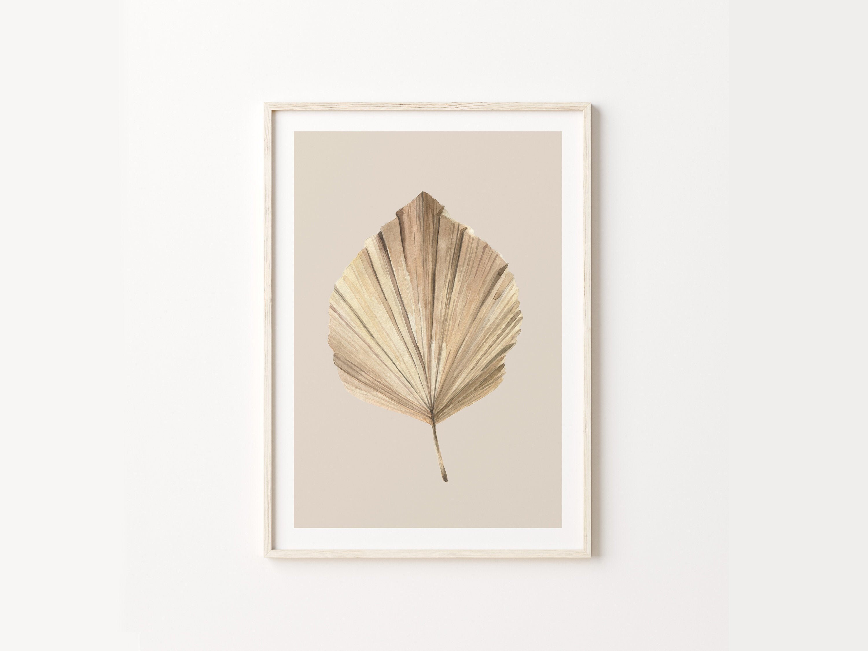 Palm Leaf Print, Tropical Wall Art, Minimalist Botanical Boho Prints, Minimal Neutral Art Boho