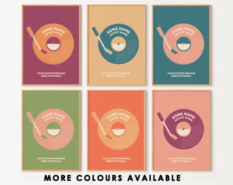 Personalized Vinyl Record Print, Custom Song, Retro Music Poster