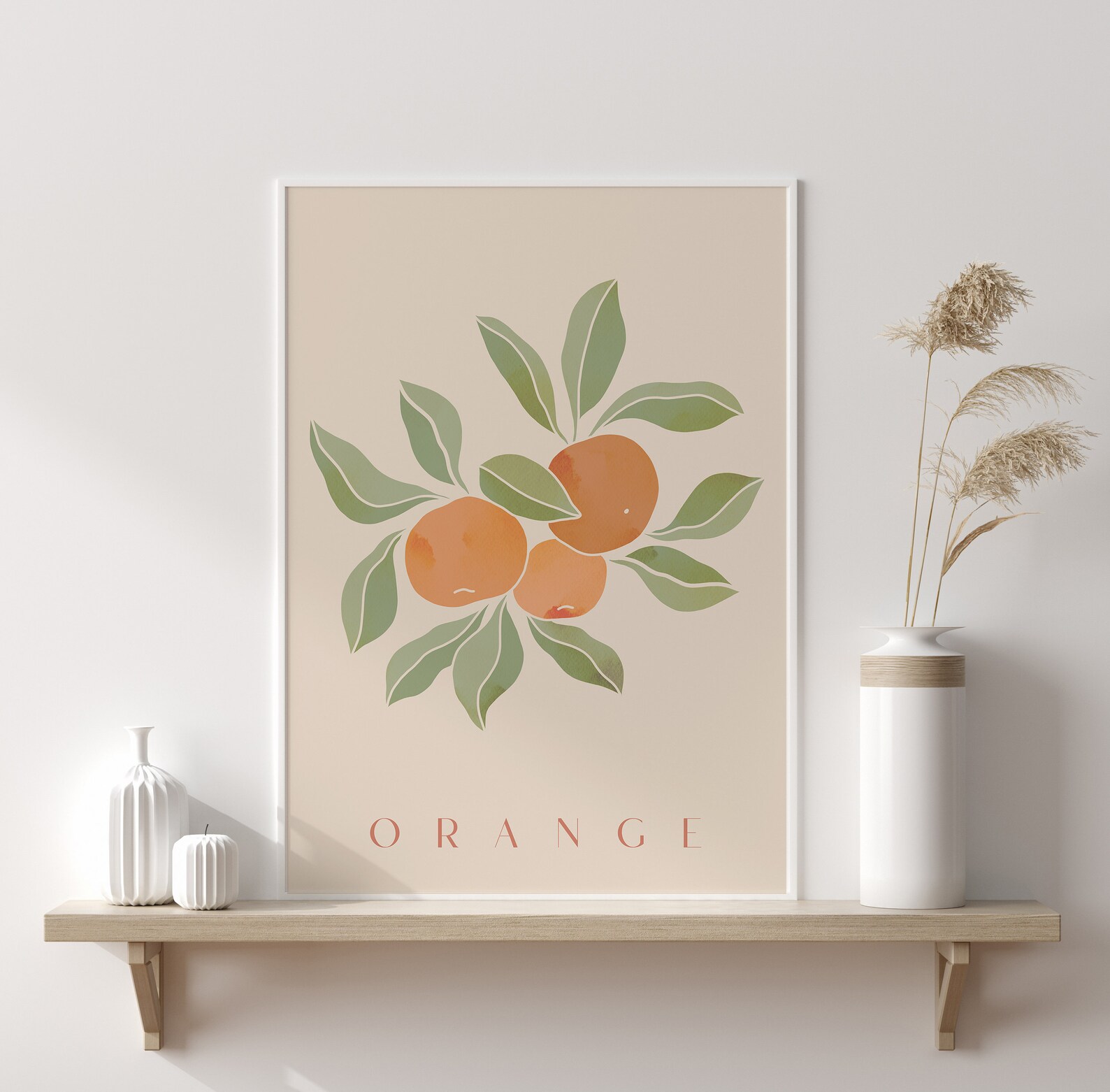 Set of 2 Fruit Prints Orange Fruit Art Print Kitchen Food Etsy