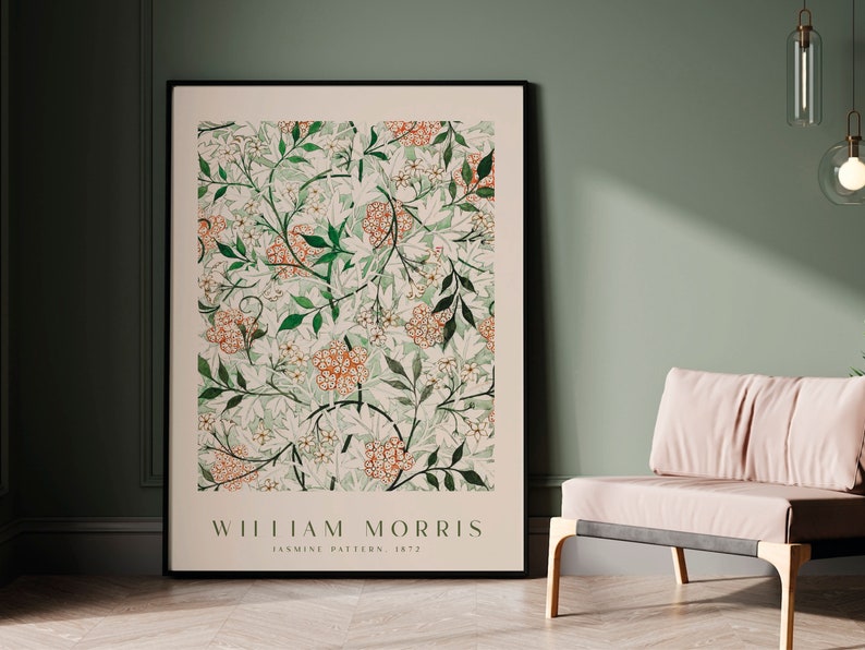 William Morris Print, Morris Exhibition Poster, William Morris Flower Pattern, Vintage Print, William Morris Décor, Wall Prints, Wall Art image 6