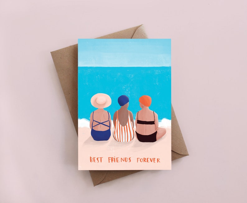 Best friends forever greeting card, elderly girls, birthday card, quirky cards, forever card, love card, friendship card, friends card image 1