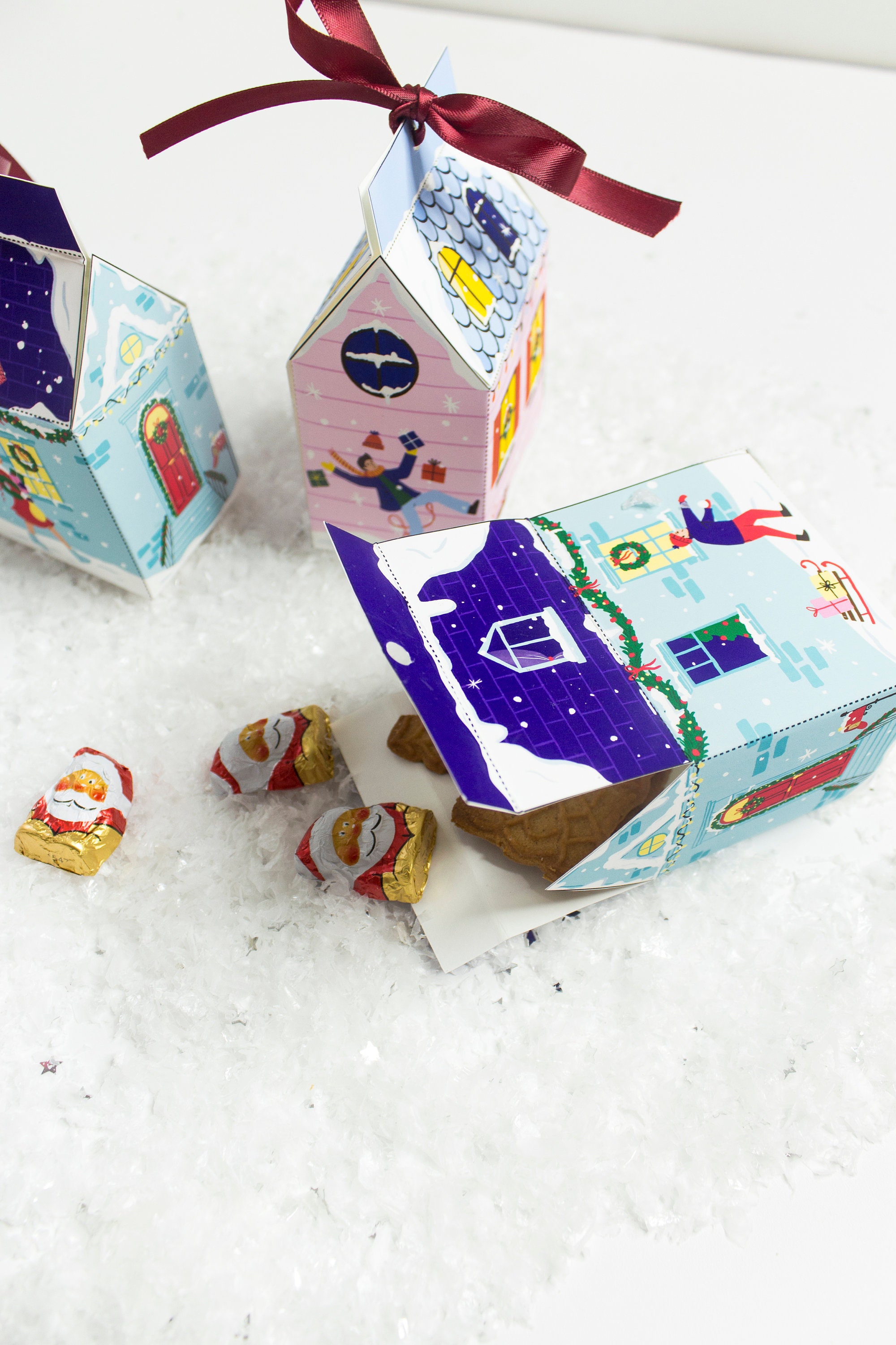 Christmas House Gift Box Printable, DIY Christmas House, Advent House ...
