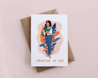 Carte pense à vous, carte d'amour, carte de la Saint-Valentin, carte pense à vous, carte de rétablissement, carte je t'aime, carte d'amitié motivante