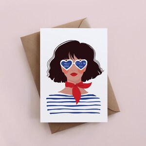 Solo tengo ojos para ti, tarjeta del día de San Valentín, regalo para él, regalo para ella, tarjeta de pareja, tarjeta de San Valentín, estilo francés, parisino