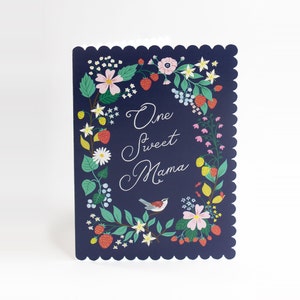 Una tarjeta de felicitación festoneada de Sweet Mama, día de la madre, madre feliz, tarjeta de madre de cumpleaños, tarjeta de flores, tarjetas florales, tarjeta de mamá