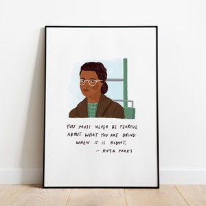 Rosa Parks cita impresión de arte A5, A4 y A3, black lives matters, equality, handlettered poster, rosa parks poster, motivatinal poster