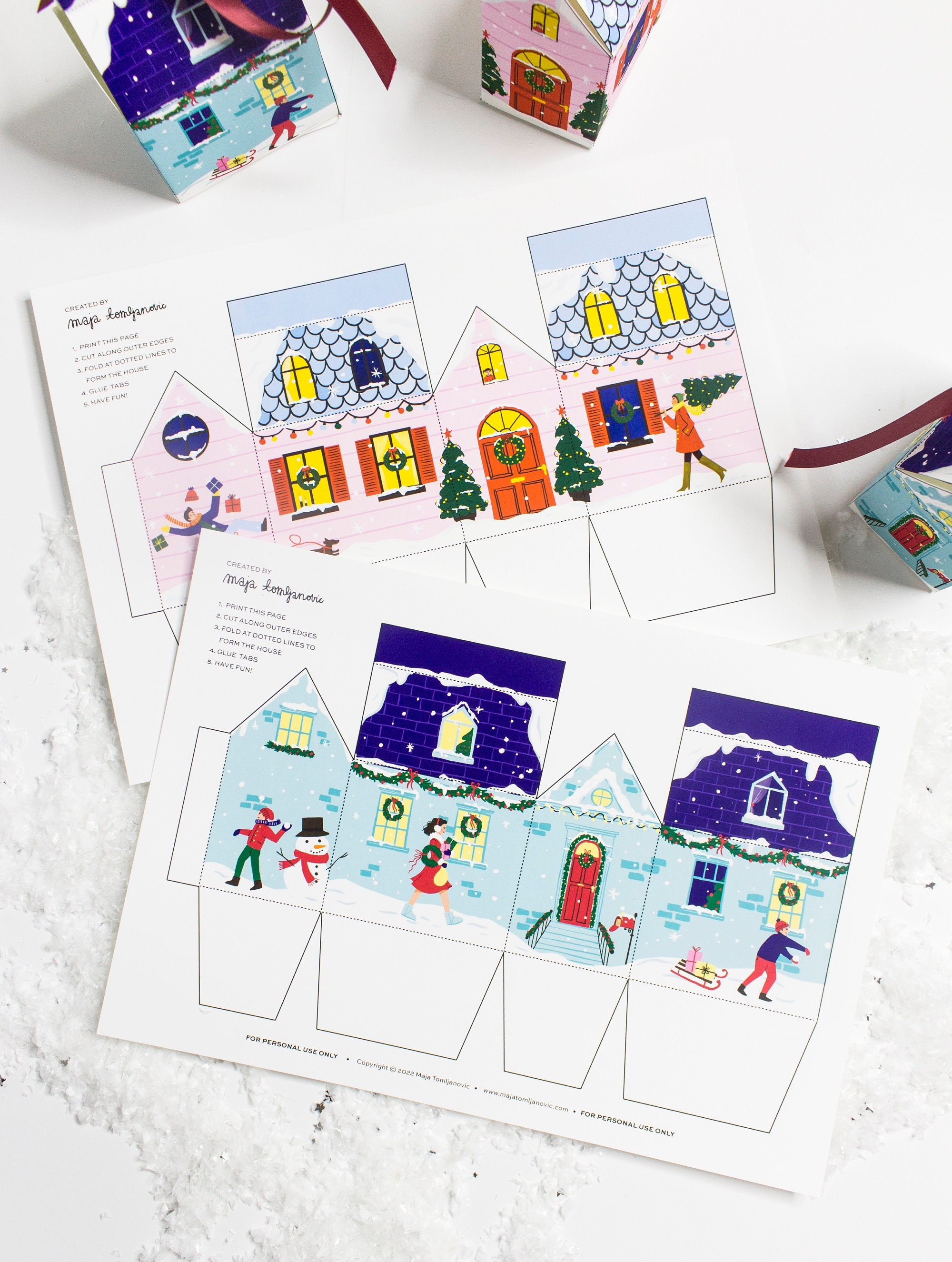 Christmas House Gift Box Printable, DIY Christmas House, Advent House ...