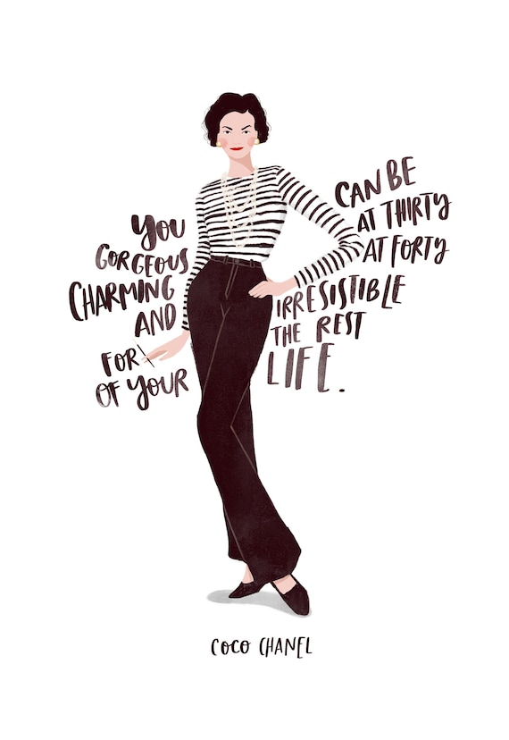 Coco Chanel quote print A5 A4 and A3 chanel poster fashion 