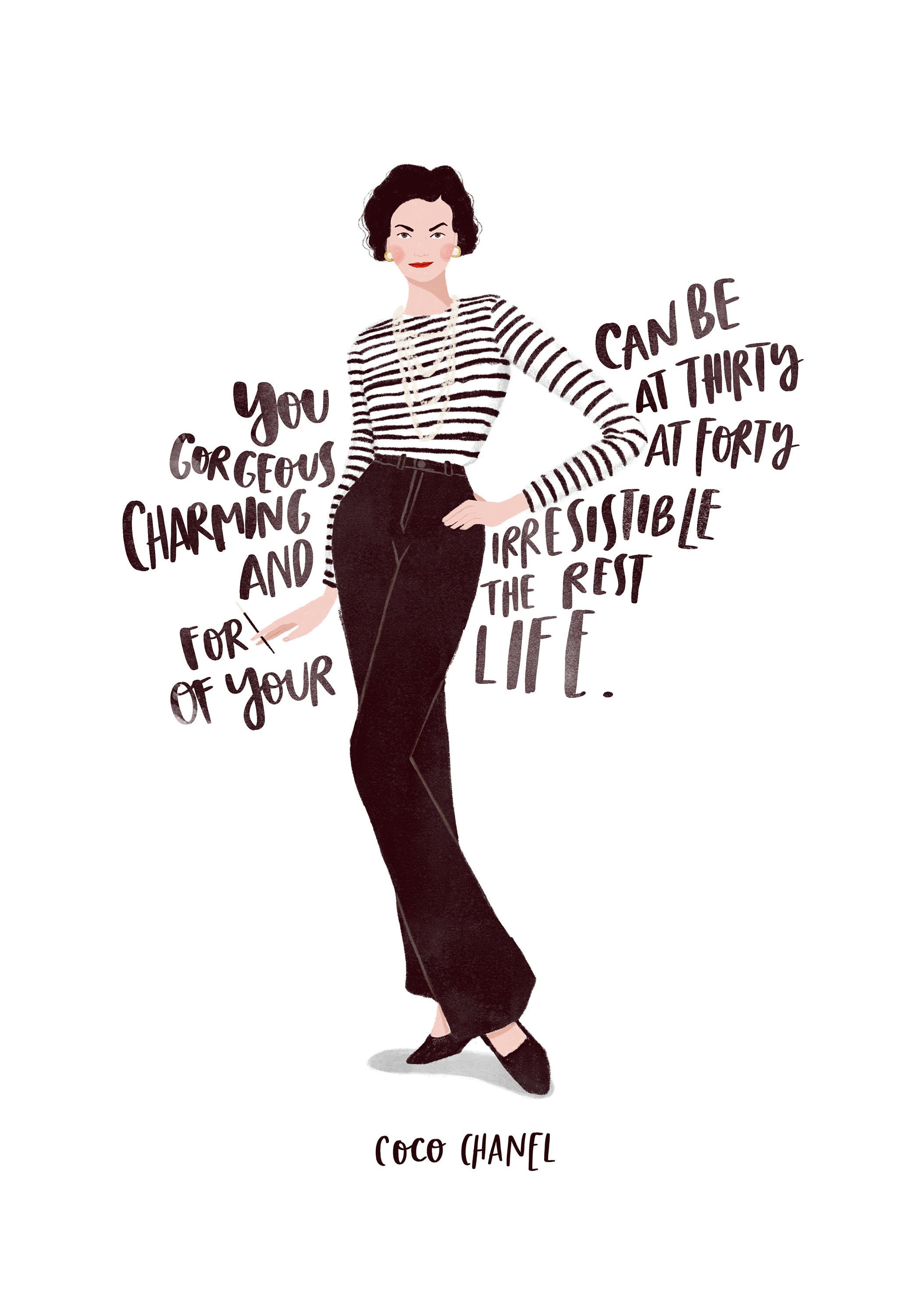 Coco Chanel Quote Print A5 A4 and A3 Chanel Poster Fashion 