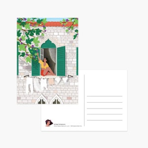 Carte postale moments d'été, figuier, été, affiche de voyage, méditerranée, affiche côtière, se sentir bien, dalmatie