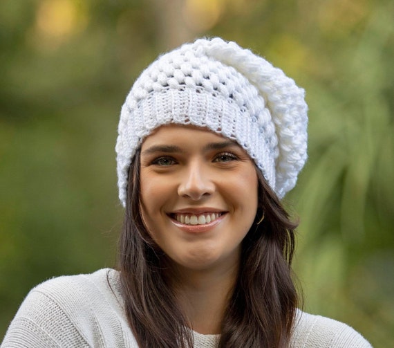 Crochet Slouchy Soft Beanie/hat ZLYC Women Cotton Crochet Slouchy Beanie Hat Handmade Knit  main image 2