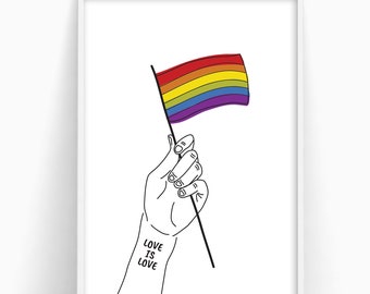 Impresión de la bandera del orgullo Cartel del orgullo - Etsy México