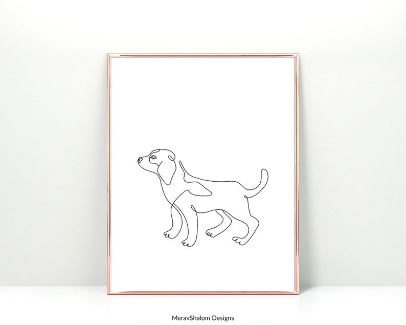 Dogs /& Pets INSTANT DOWNLOAD Minimalist Wall Art Drawing Beagle Line Art