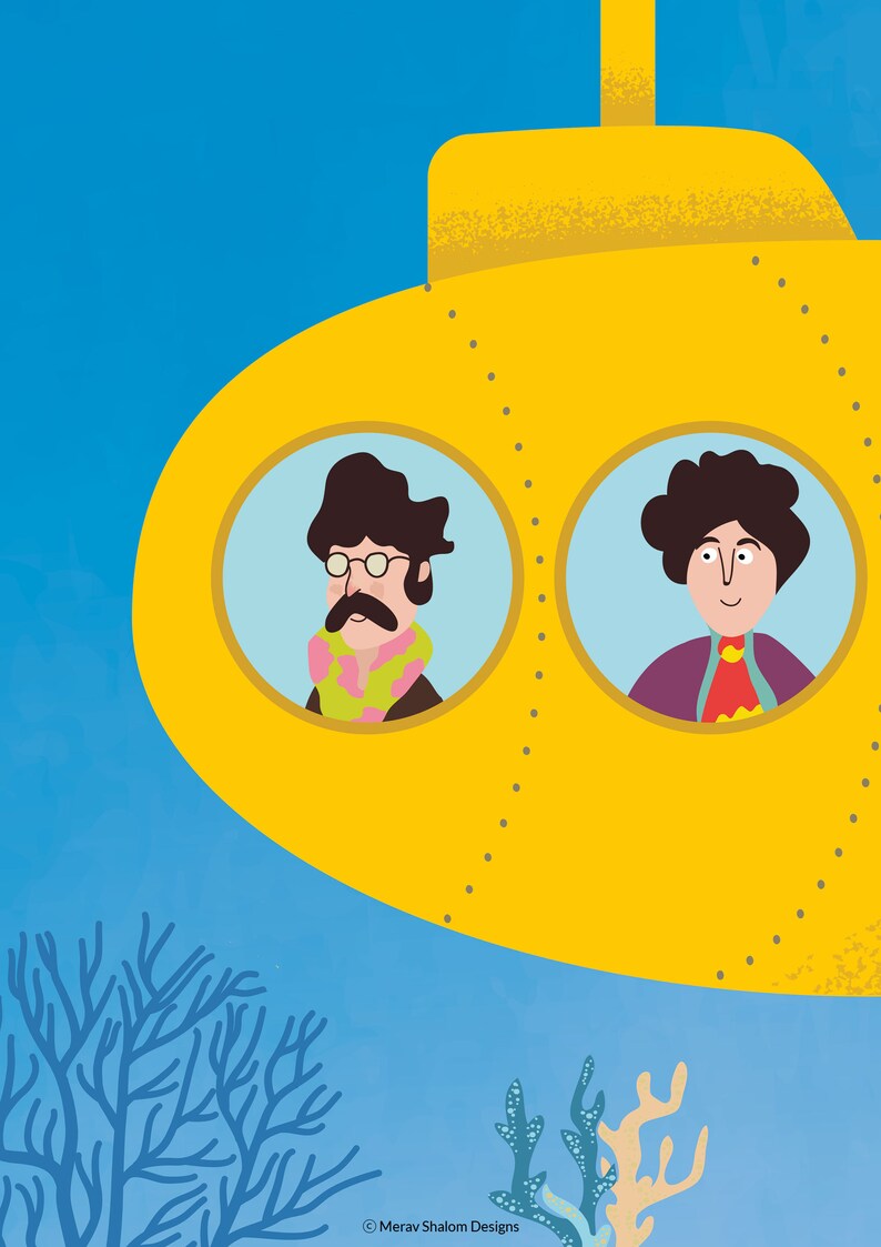The Beatles Poster Yellow Submarine print for children The Beatles Poster Yellow Submarine print for children