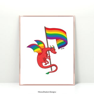 Gay Pride Flag Dragon - INSTANT DOWNLOAD