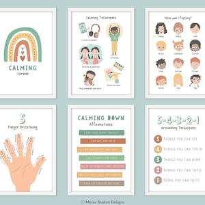 Calming Strategies Print Set,  Calming Corner Sign ,Calm down Skills, Educational Posters, Classroom wall art - INSTANT DOWNLOAD