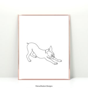 Boston Terrier Line Art Print - Minimalist Wall Art Drawing - Dogs & Pets - INSTANT DOWNLOAD