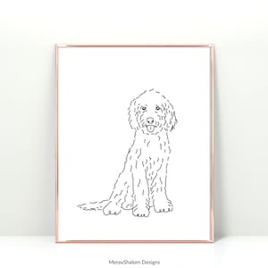 Goldendoodle Line Art Print - INSTANT DOWNLOAD