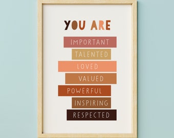Inclusion Poster, Positive Affirmations, Classroom Decor (Digital Download)