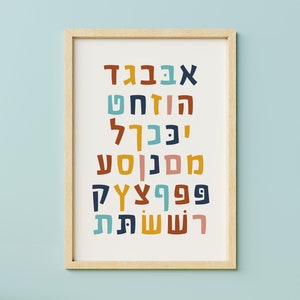 Poster mit Hebräer - Lehrwandkunst, Alphabet, Klassenzimmer Druck