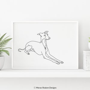 Italian Greyhound Line Art Print - INSTANT DOWNLOAD