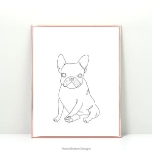 French Bulldog Line Art - Minimalist Wall Art Drawing - Dogs & Pets - INSTANT DOWNLOAD