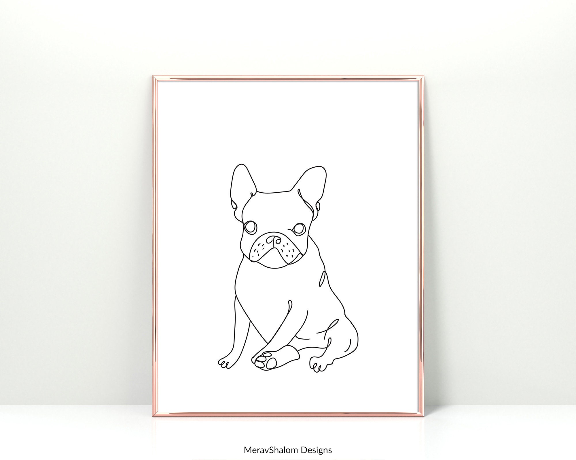French Bulldog Line Art - Minimalist Wall Art Drawing - Dogs & Pets - INSTANT DOWNLOAD