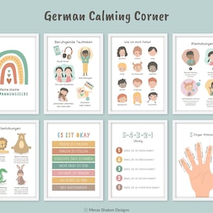 Beruhigungs- und Beruhigungskonzepte, Beruhigungs-Schild, Beruhigungs-Schild, Beruhigungs-Schild, Lernposter, Klassenzimmer Wand Kunst - SOFORTIGER DOWNLOAD