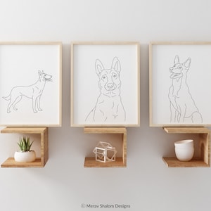 Belgian Malinois Line Art Set - INSTANT DOWNLOAD