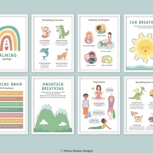 Zestaw wydruków Calming Strategies, uspokajający znak w rogu, umiejętności uspokajania, plakaty edukacyjne, sztuka ścienna do klasy - NATYCHMIASTOWE POBIERANIE