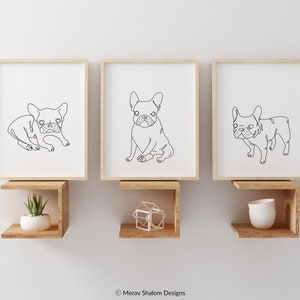 Zestaw rysunków French Bulldog Line Art - NATYCHMIASTOWE POBIERANIE