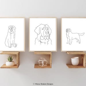 Bernese mountain dog Line Art Set - Minimalist Wall Art Drawing - Dogs & Pets - INSTANT DOWNLOAD