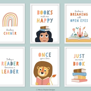 Set di 6 stampe, arte murale Leggi, decorazione per la cameretta dei bambini, arte murale per bambini piccoli, decorazione per la cameretta dei bambini, un altro capitolo dell'arte - DOWNLOAD IMMEDIATO