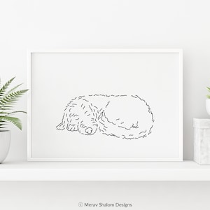 Stampa artistica Goldendoodle Line - DOWNLOAD IMMEDIATO