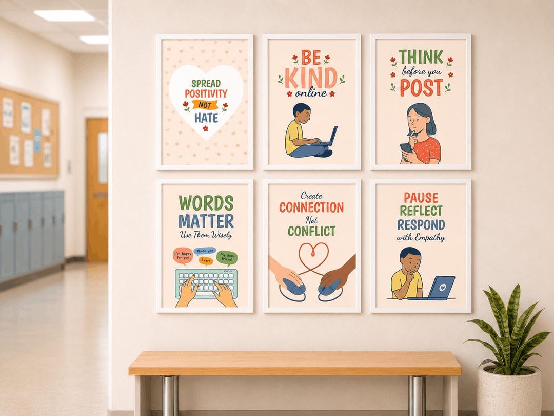 Be Kind Online – Poster Set for Digital Empathy (instant Download