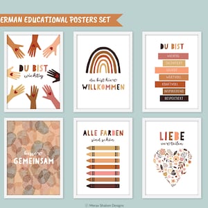 Poster Set, Deutsche Lernposter, Digitale Vielfalt, Digitale Gleichheit, Digitale Kunst - INSTANT DOWNLOAD