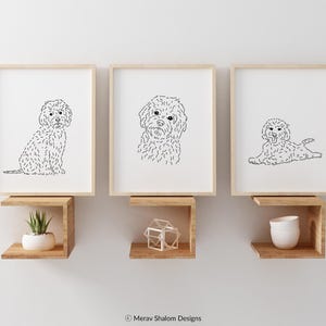Cockapoo Dog Line Art Set - Minimalist Wall Art Drawing - Dogs & Pets - INSTANT DOWNLOAD