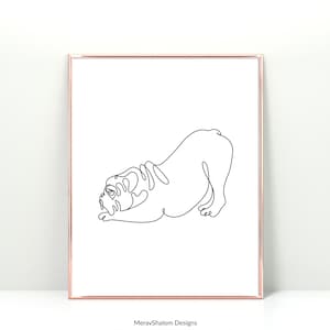 English bulldog Line Art - Minimalist Wall Art Drawing - Dogs & Pets - INSTANT DOWNLOAD