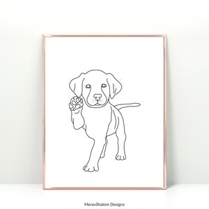Labrador Retriever Puppy line Art - Disegno minimalista da parete - Cani e animali domestici - DOWNLOAD immediato