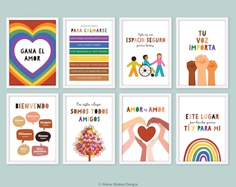 Spanish Diversity Prints, Inclusive Classroom Decor (Instant Download)