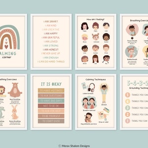 Zestaw wydruków Calming Strategies, uspokajający znak w rogu, umiejętności uspokajania, plakaty edukacyjne, sztuka ścienna do klasy - NATYCHMIASTOWE POBIERANIE